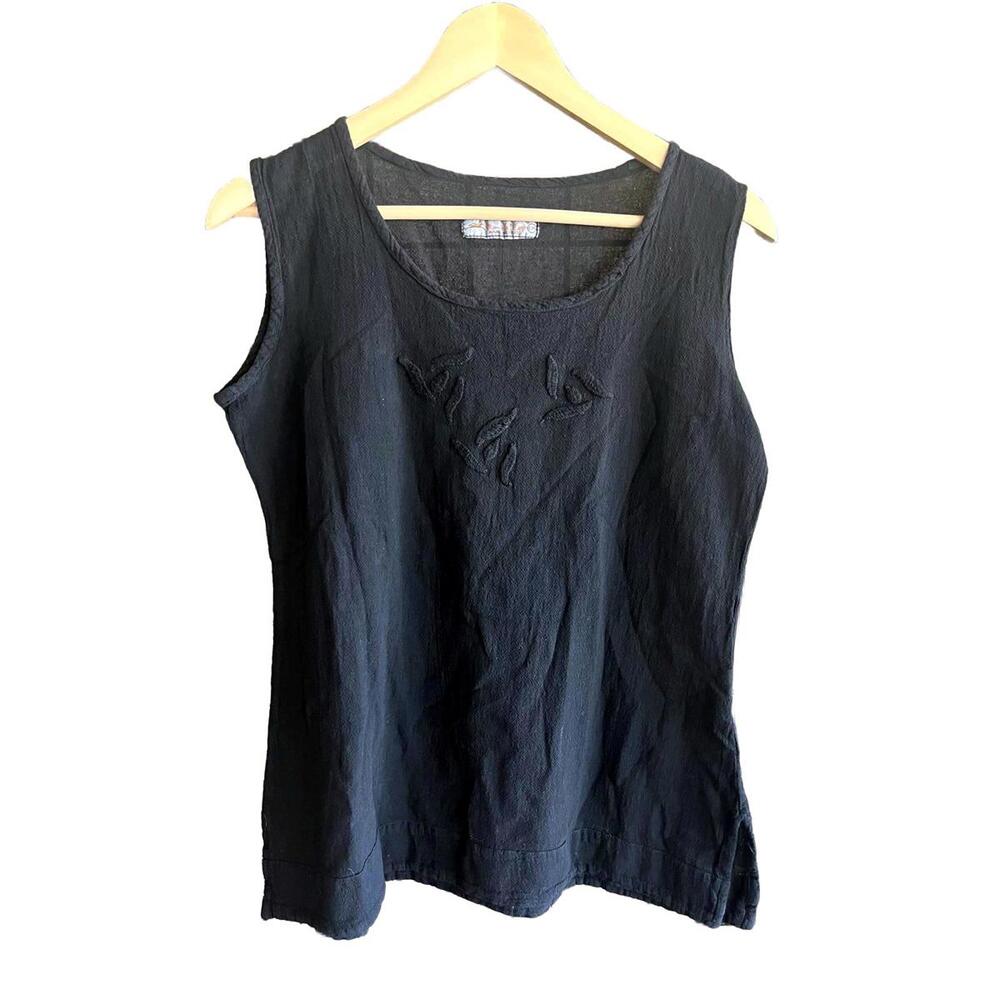 NWT Manta Del Lago Top Size Small Black Embroidered Casual Boho